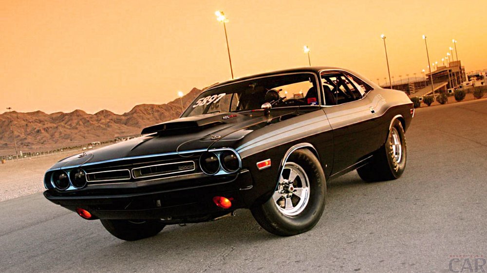 Wallpaper with the legendary classic car Dodge Challenger