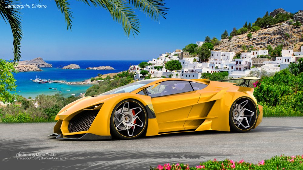 Yeni araba Lamborghini Sinistro ve onun çekici ve büyüleyici, fantastik şekil Resimleri.