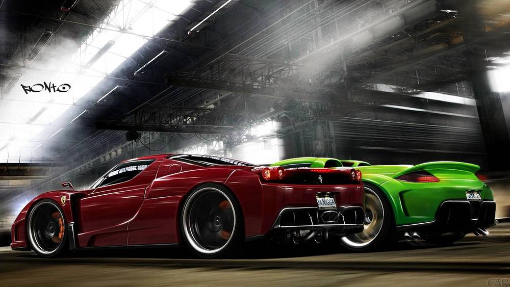 Ferrari and Porsche.