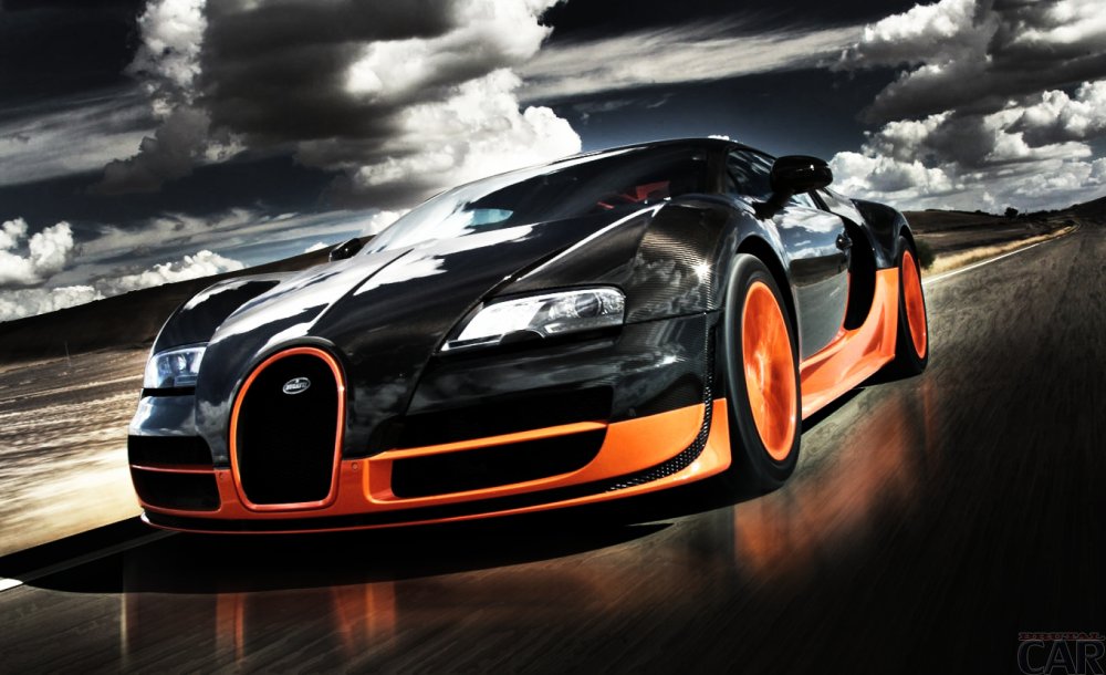 The photo is very fast and efficient machine Bugatti Veyron