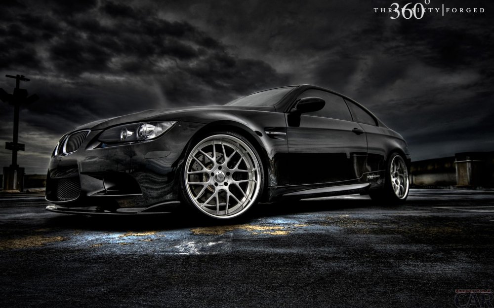 Wallpaper with a pretty car BMW 3-series E92 Coupe in the dark by