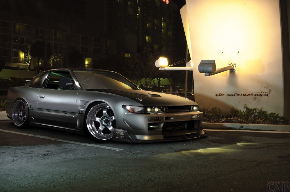 Wallpaper with a graceful grand car Nissan Silvia