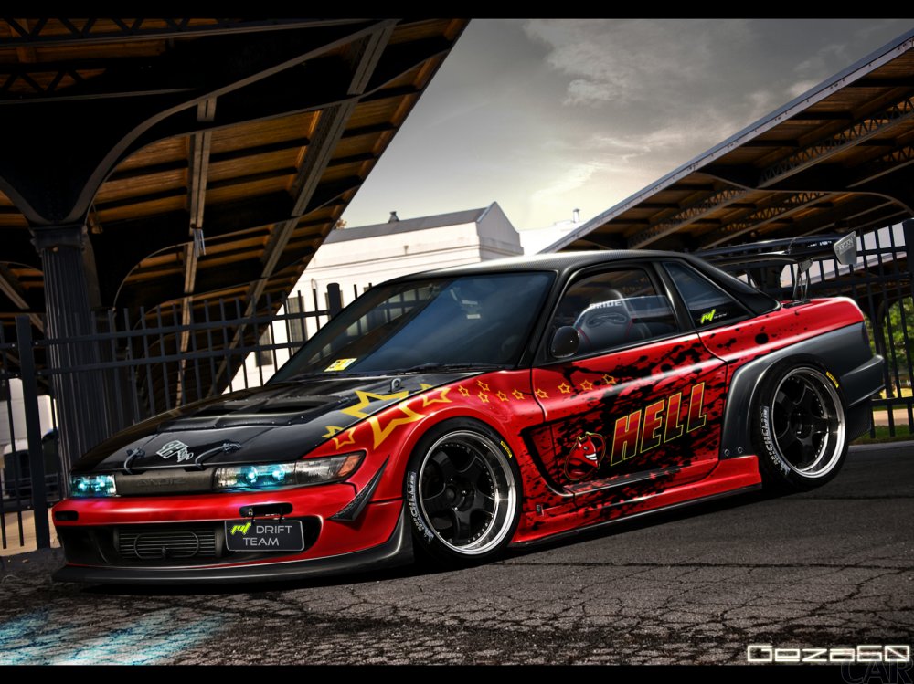 Wallpaper with a competent heroic car NISSAN SILVIA S14