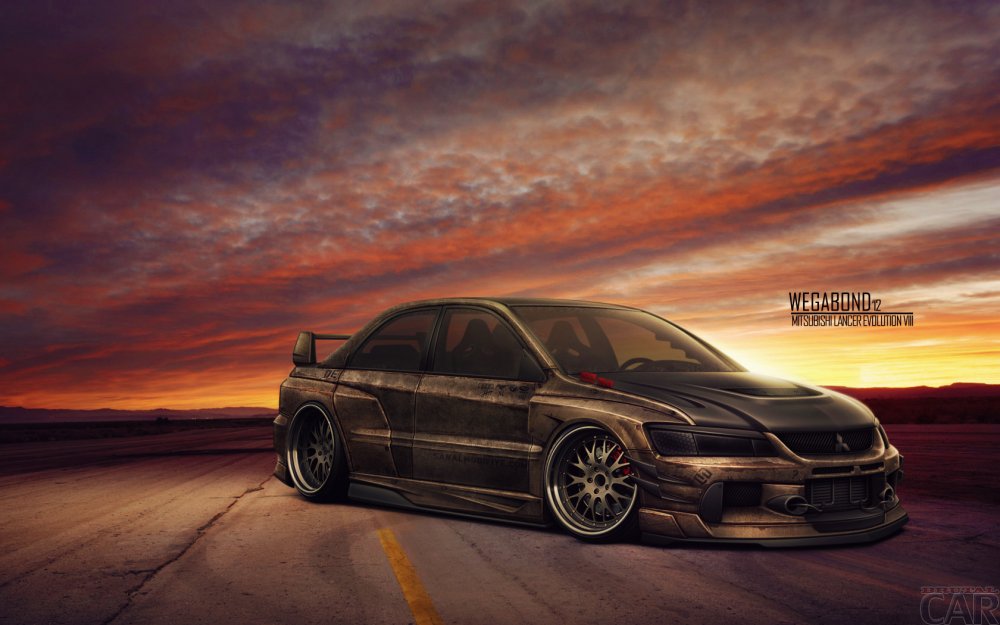 Wallpaper with a manly car Mitsubishi Lancer Evolution VIII CT230R