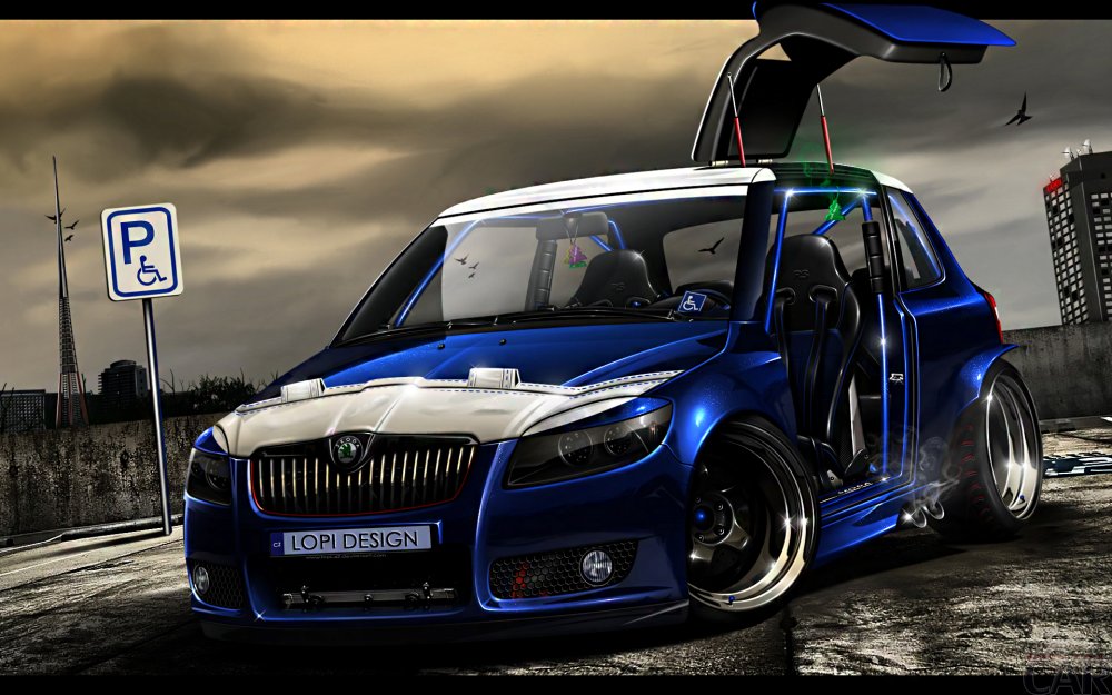 Wallpapers with inimitable car Skoda Fabia in the new supernatural appearance