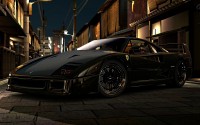Fond d'écran avec une parfaite belle voiture de luxe Ferrari F40 noir.